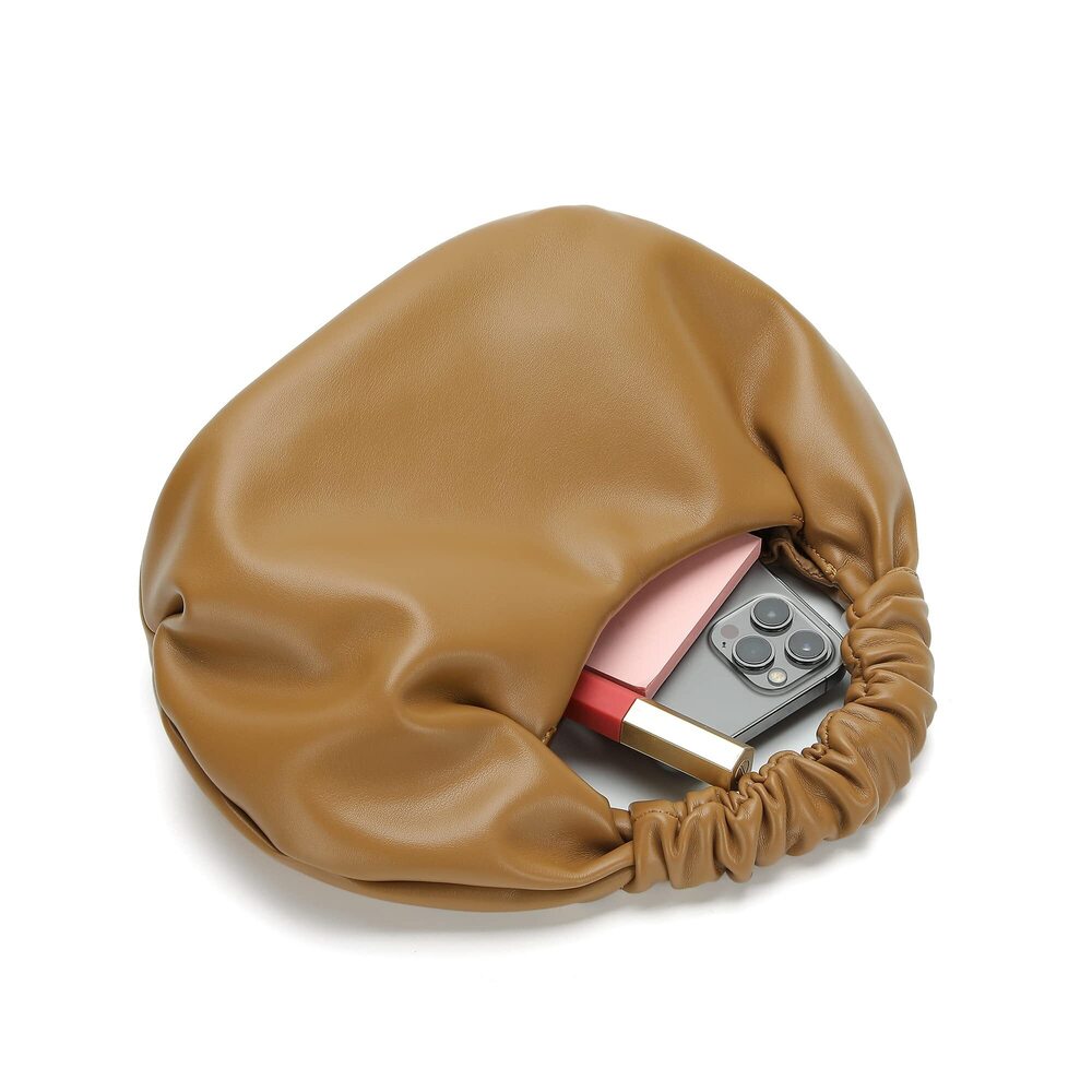 2600 Mini Hobo Tote Bags Soft Leather Clutch Purses Cloud-Shaped Top Handle - Picture 5 of 8